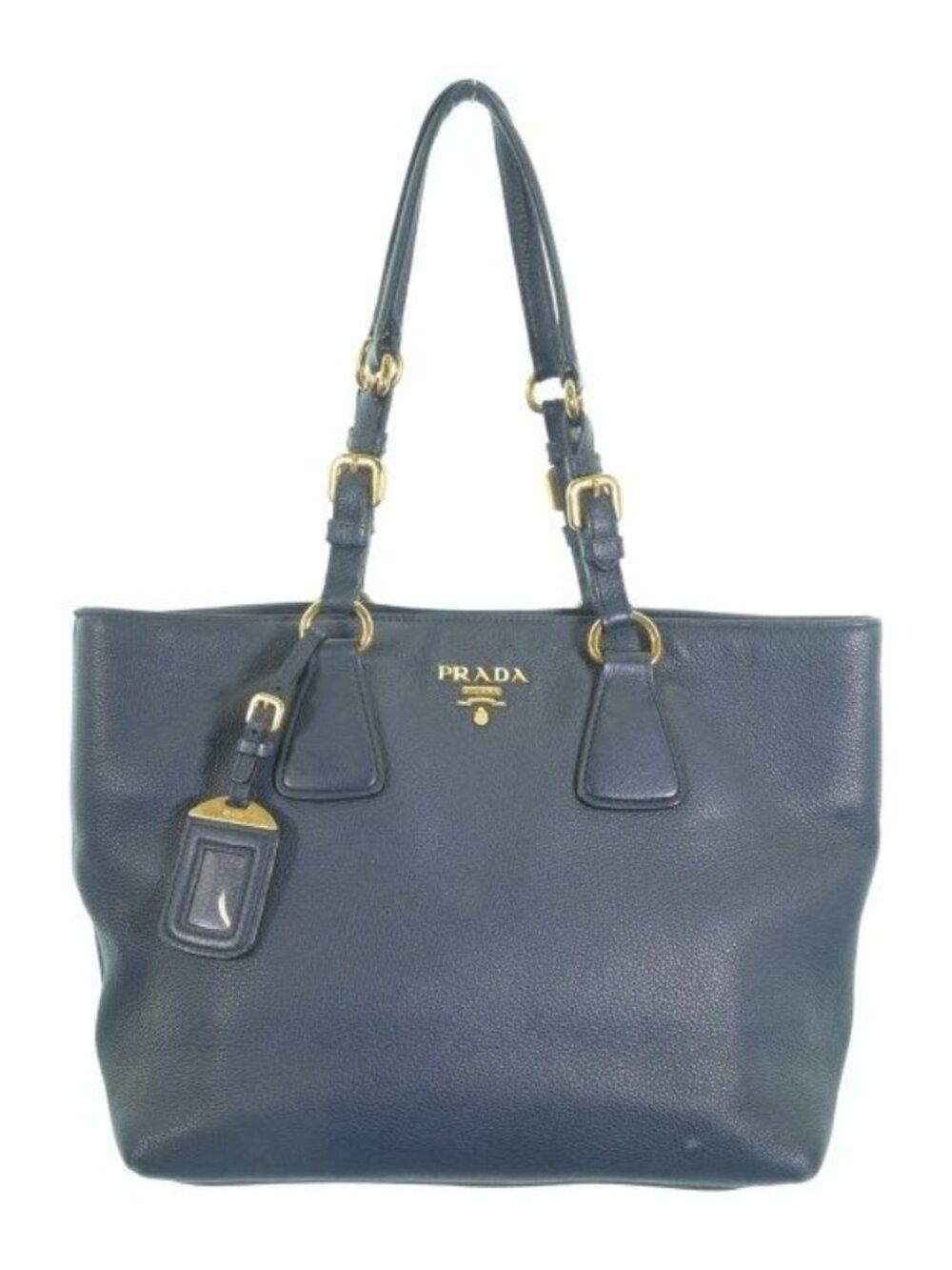 Prada Leather Tote Bag Navy